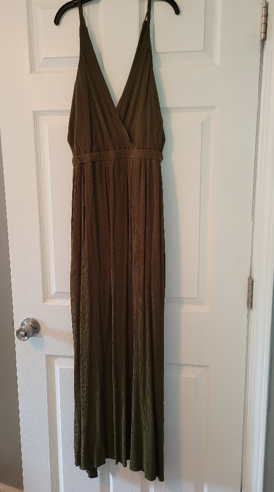 Olive green maxi dress